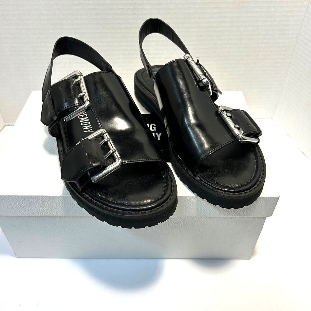 Opening Ceremony Black Leather‎ Monk Sandals Women's Size 6